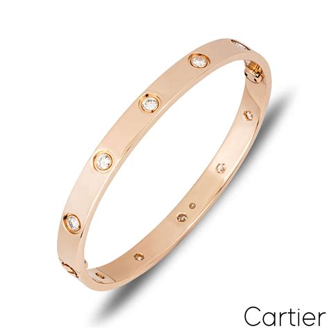 cartier rose gold love bracelet with diamonds|cartier love bracelet with screwdriver.